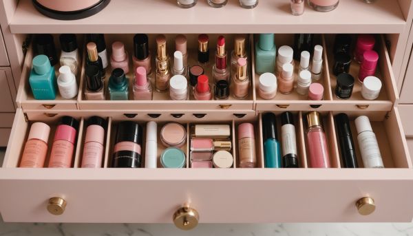 Organiser ses produits de beauté dans des tiroirs compartimentés